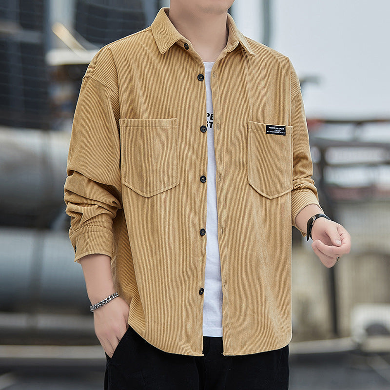 Herren Hemdjacke Kord Praktisch mit Brusttaschen