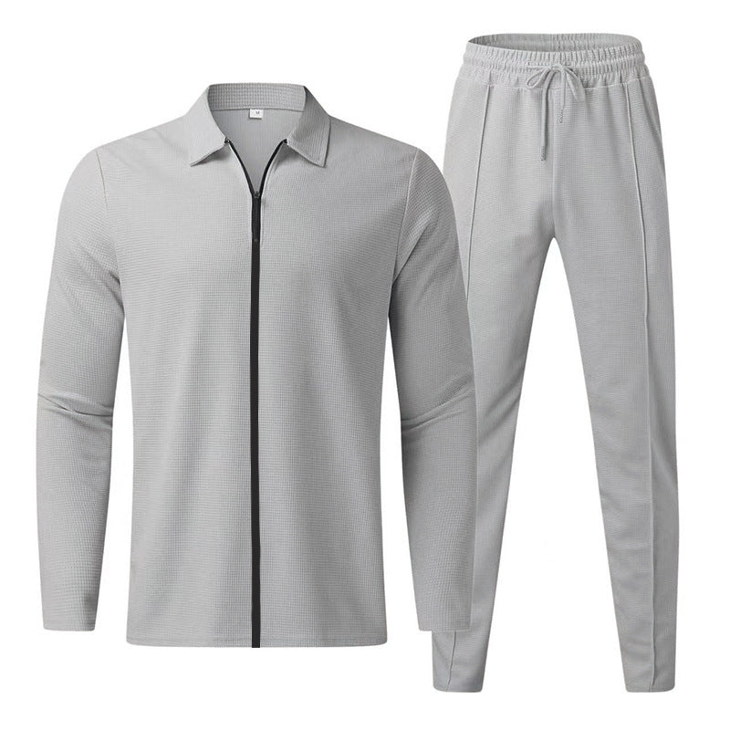 Herren Sportset Langarm mit Reißverschluss Elastisch