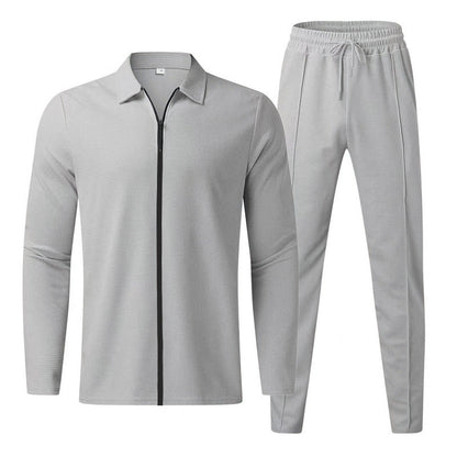 Herren Sportset Langarm mit Reißverschluss Elastisch