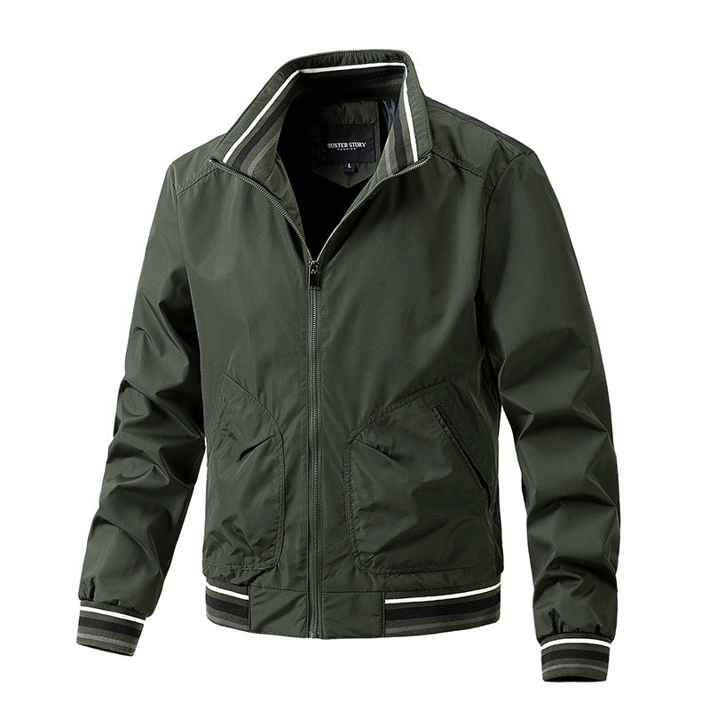 Herren Bomberjacke Modern Kontrast Kragen Hochwertig - BerlinGlamour