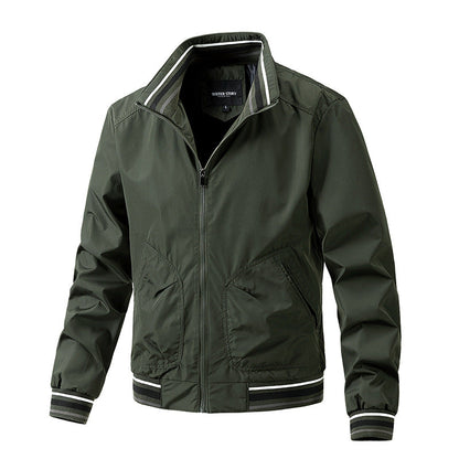 Herren Bomberjacke Modern Kontrast Kragen Hochwertig - BerlinGlamour
