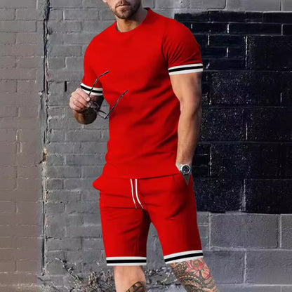 Herren Sportset Kurzarmshirt Freizeit Shorts Sportlich