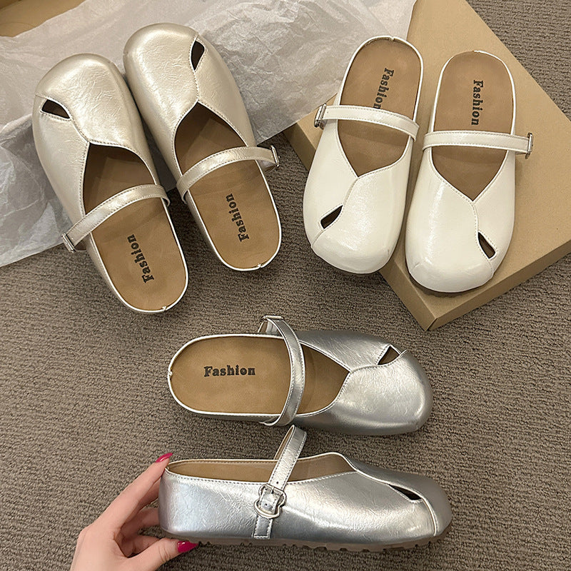 Damen Clogs Bequem Verstellbarer Riemen Breiter Zeh