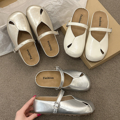 Damen Clogs Bequem Verstellbarer Riemen Breiter Zeh