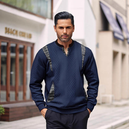 Herren Pullover Strick Modern Karomuster