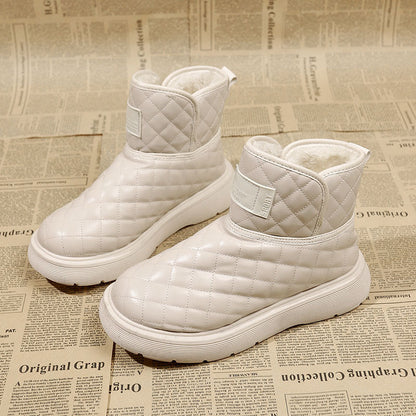 Damen Winterboots Warm Kuschelig mit Reißverschluss