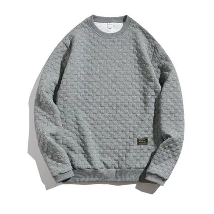 Herren Sweatshirt Strukturiert Grau Stadtstylisch