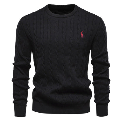 Herren Strickpullover Zopfmuster Rundhals Modern