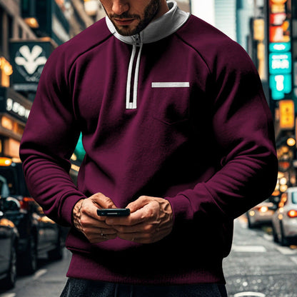 Herren Sweatjacke Stehkragen Reißverschluss Modern Sportlich