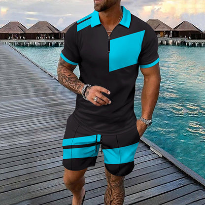 Herren Freizeitset Sportlich Modern mit Kurzzipper