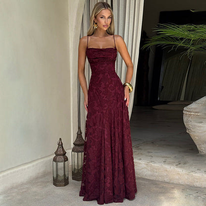 Elegantes Abendkleid Damen Floral Muster Lang