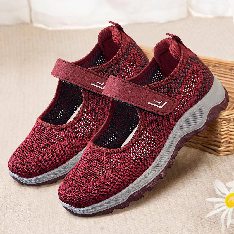 Damen Sportschuhe Atmungsaktiv Slip-On mit Klettverschluss