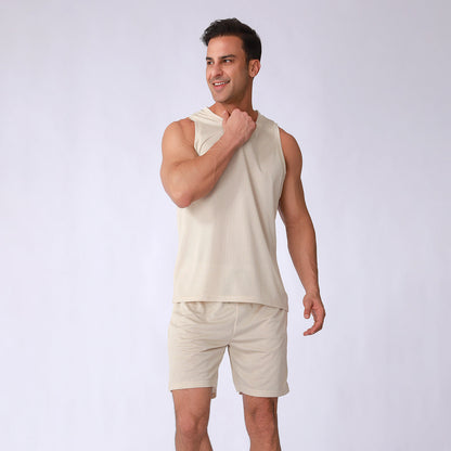 Herren Sport Tanktop Leicht Atmungsaktiv mit Shorts