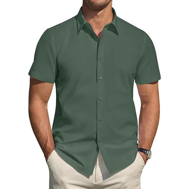 Herren Kurzarmhemd Modern Slim Fit Elegantes Design