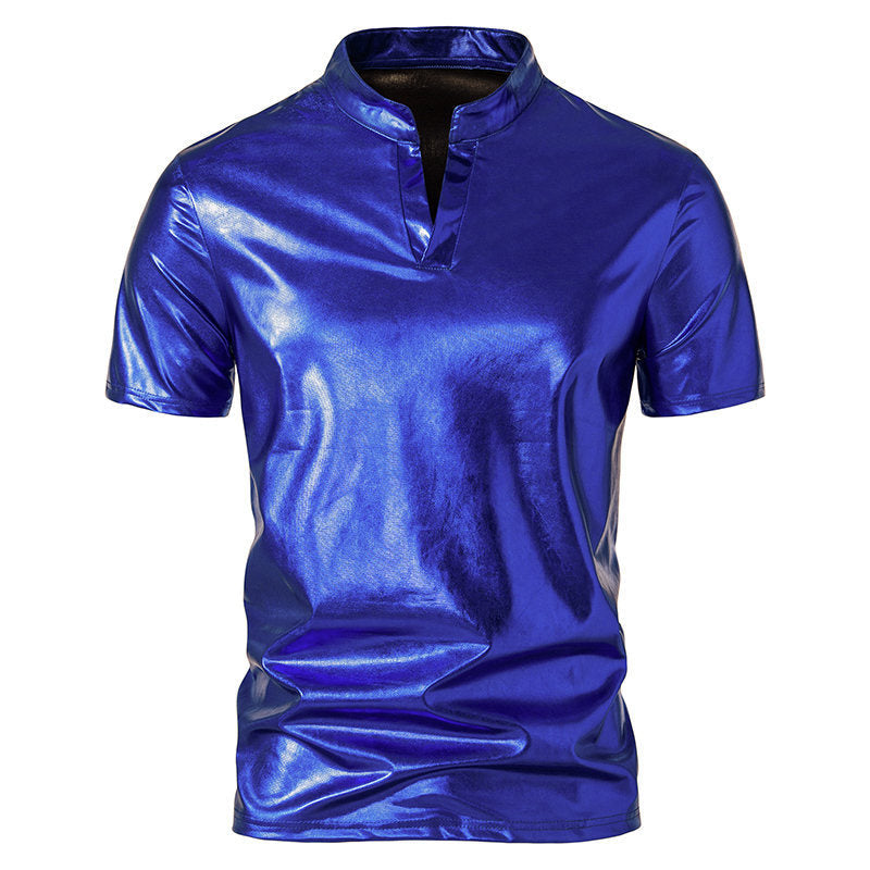Herren Poloshirt Modern Stehkragen Glänzend