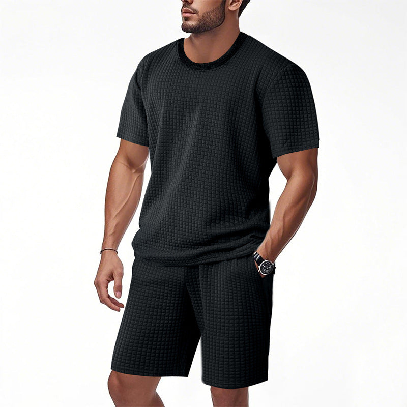 Herren Freizeit-Set atmungsaktiv Struktur Optik