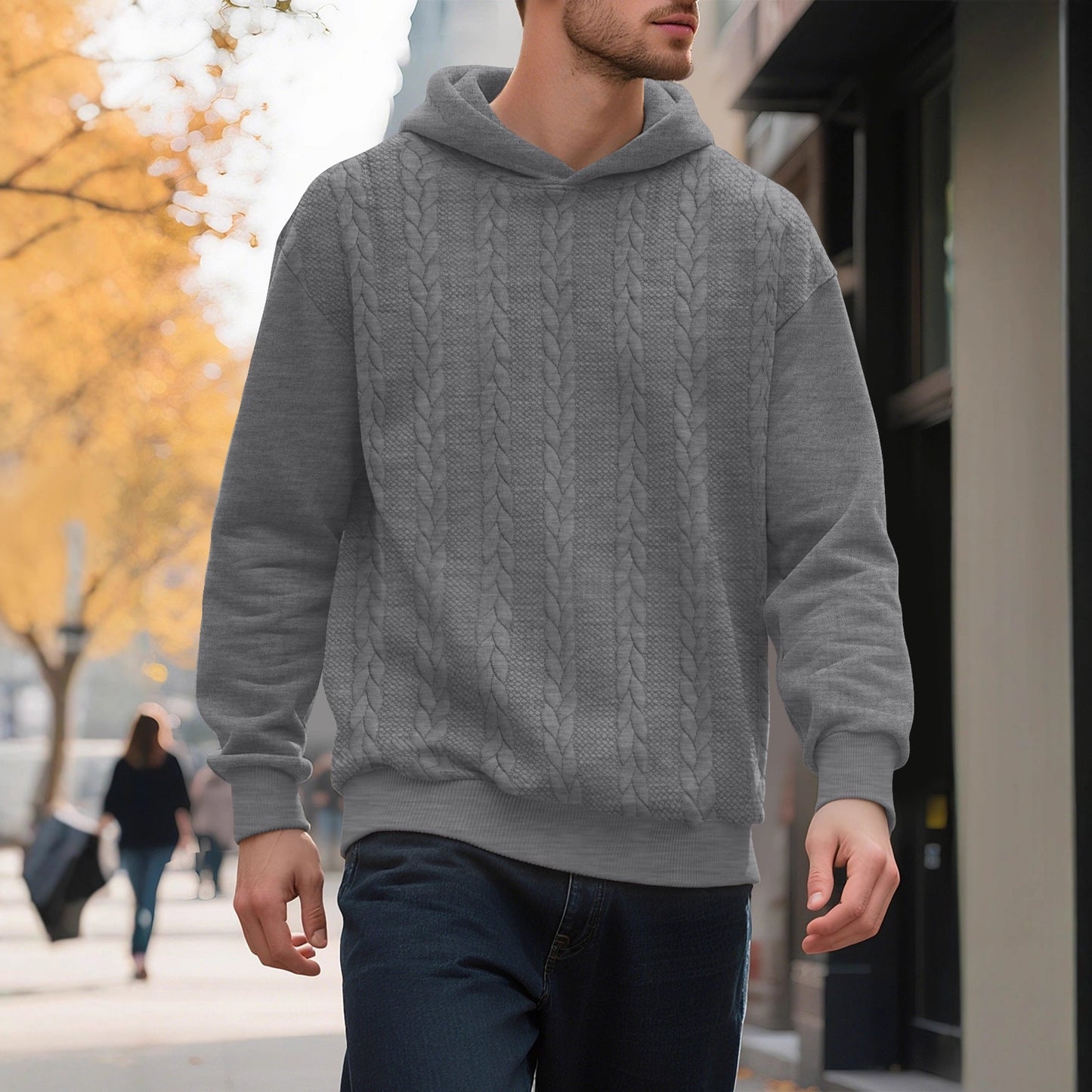 Herren Hoodie Strickmuster Modern Trendig
