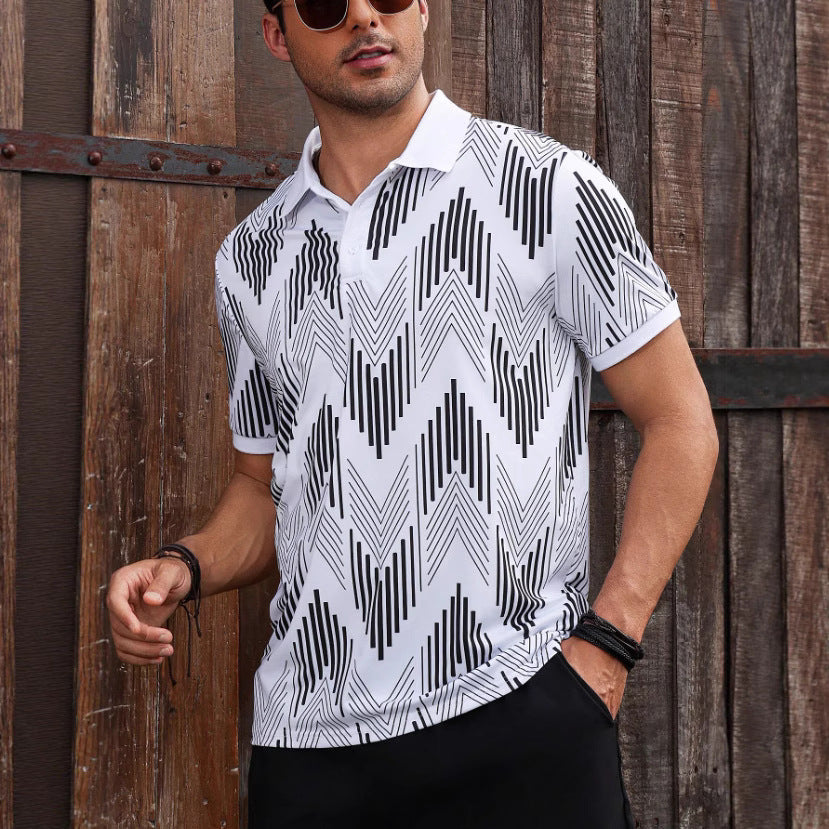 Herren Polohemd Geometrisches Design Modern Sportlich