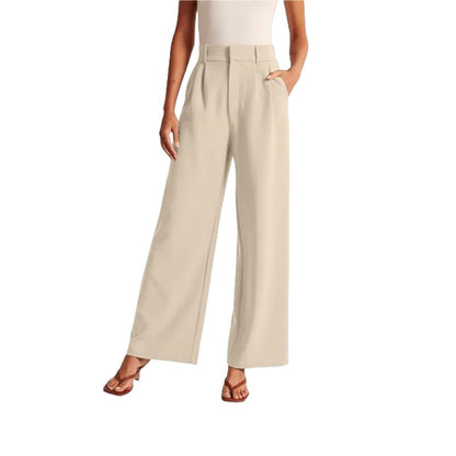 Damen Anzughose Weite Faltenhose Elegant