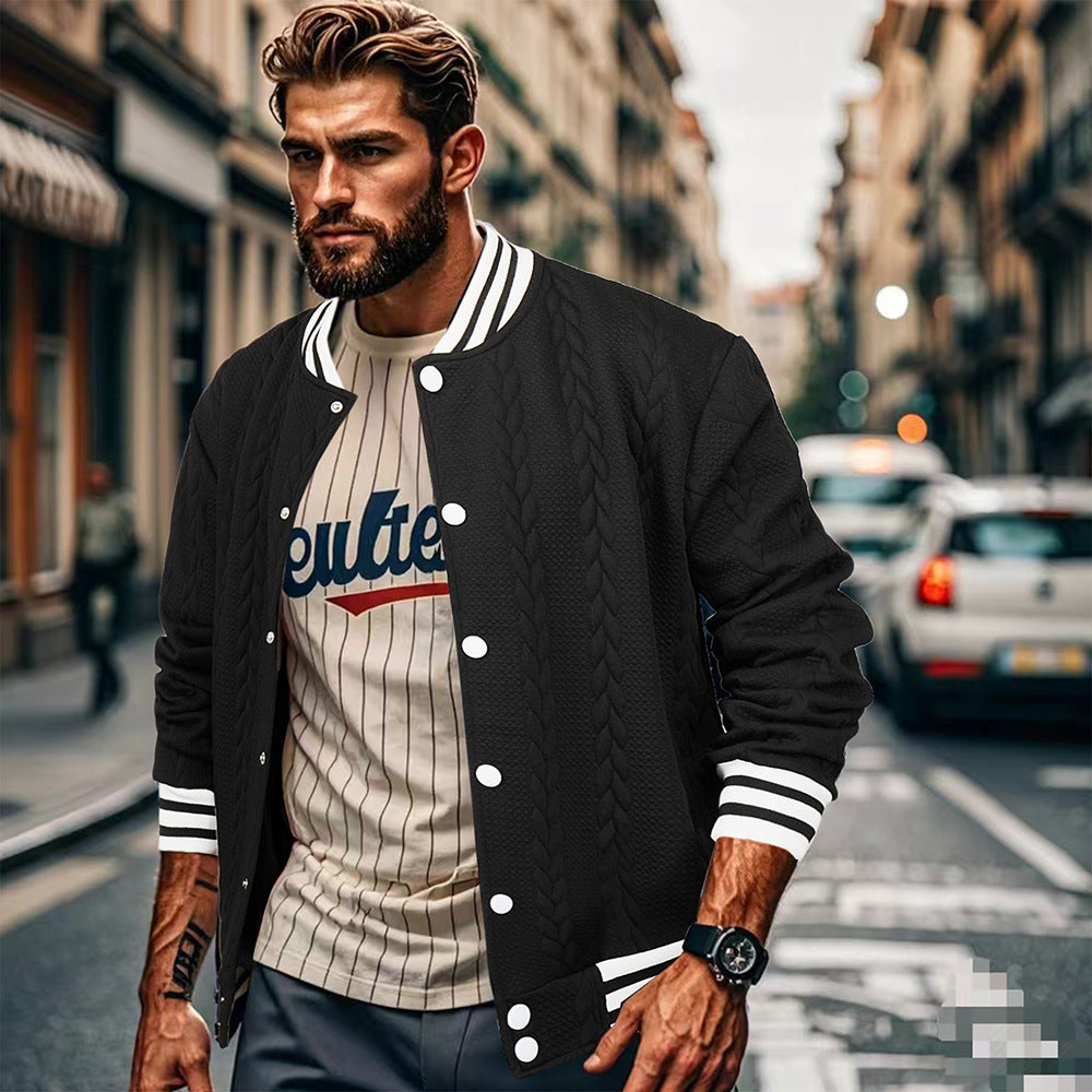 Herren Bomberjacke Sportlich Mit Kontraststreifen Modern