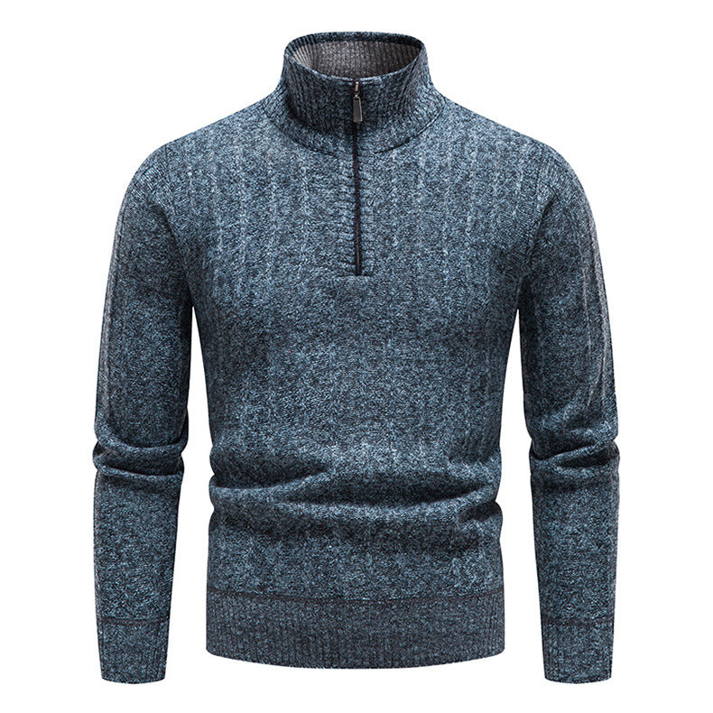 Herren Strickpullover Eleganter Kurzreißverschluss Struktur