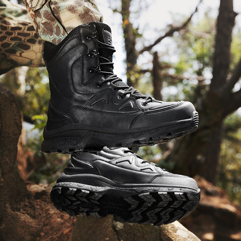 Herren Tactical Boots Robust Militärstil Schwarze Stiefel