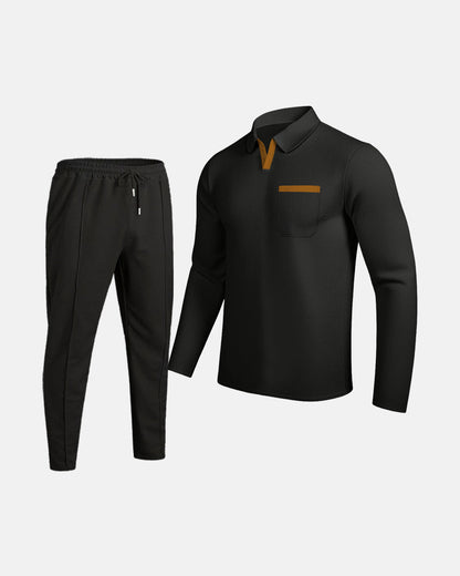 Herren Kombi Set Poloshirt Jogginghose Sportlich Modern