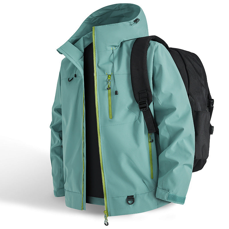 Herren Outdoor-Jacke Wasserdicht Funktionsjacke mit Kapuze