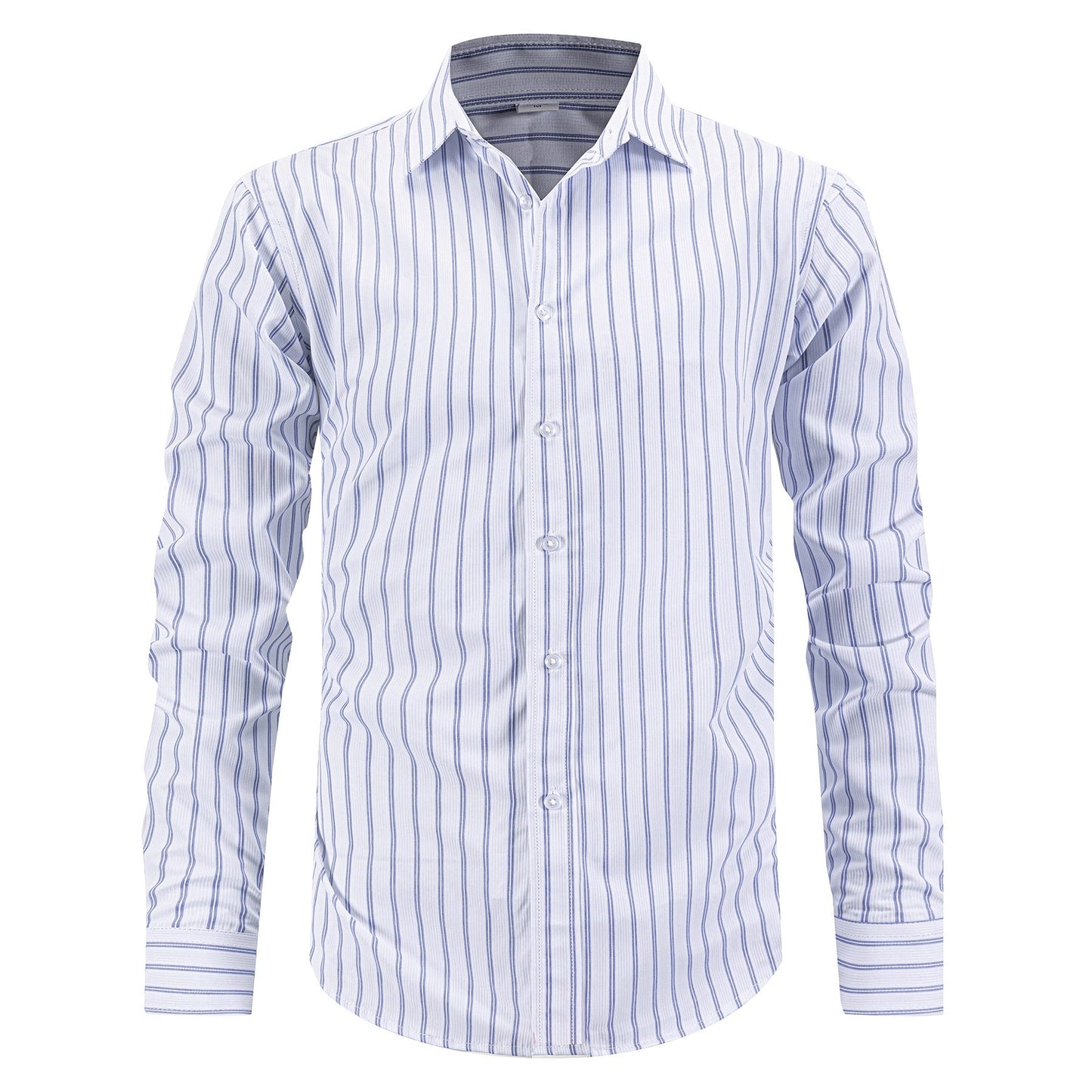 Herren Langarmhemd Gestreift Baumwolle Elegante Männermode - BerlinGlamour