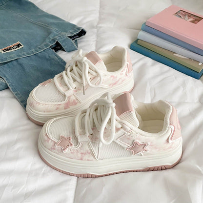 Damen Sneaker Bequem mit Sternenmotiv Trendy