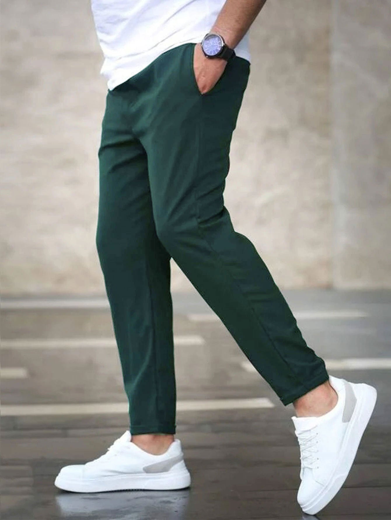 Herren Chino-Hose Elastisch Bequem Slim Fit