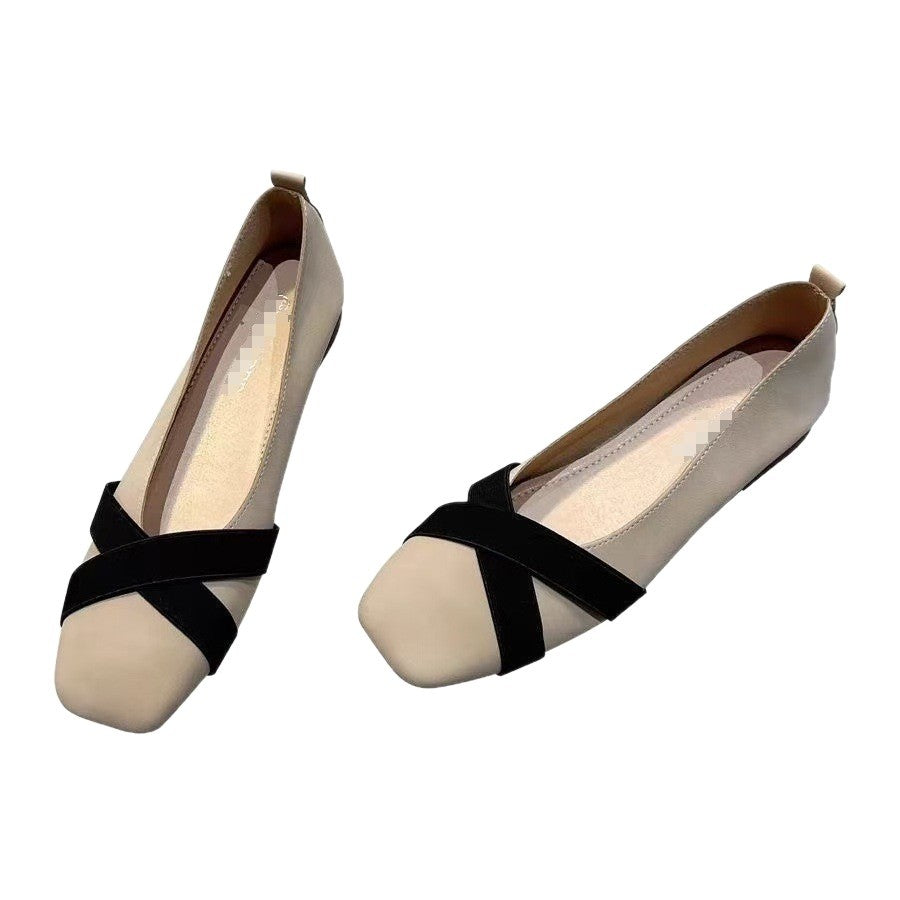 Damen Ballerinas Elegante Kreuzriemen Schuhe