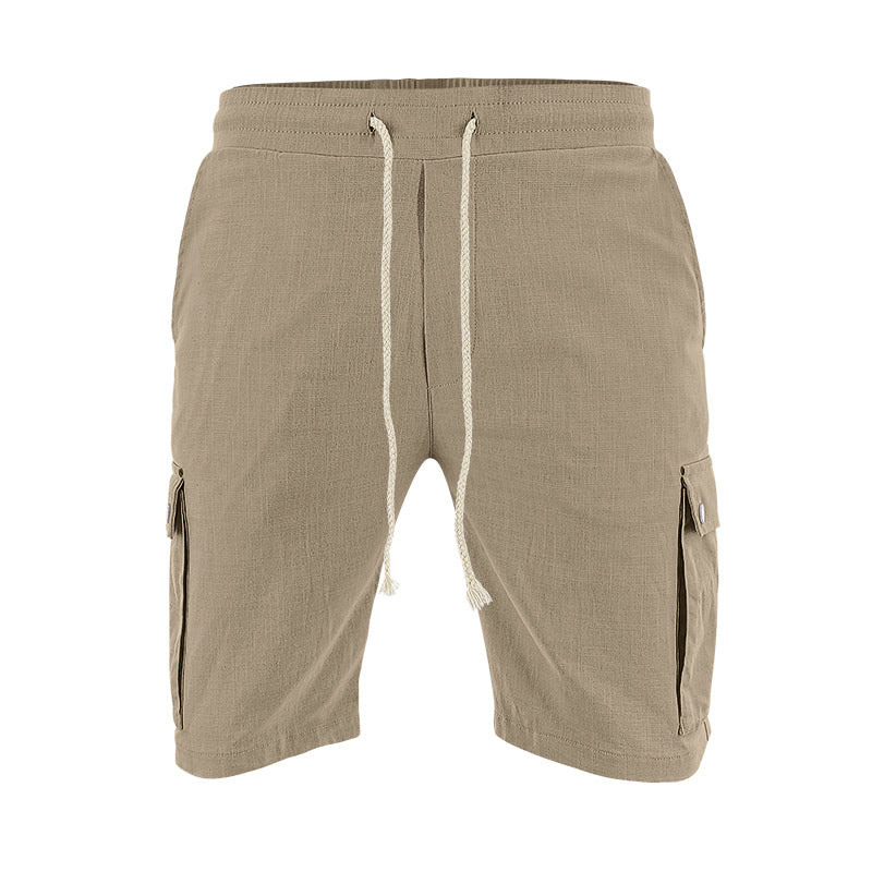 Herren Cargo Shorts Bequem mit Taschen und Kordelzug