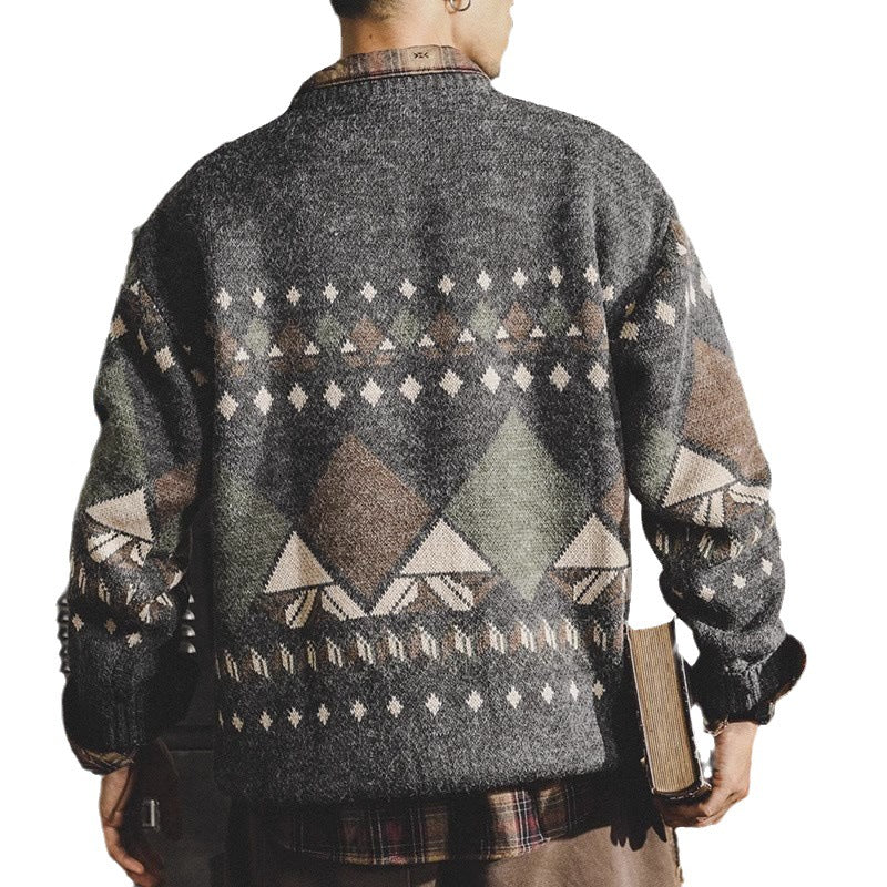 Herren Pullover Modern Geometrisches Muster Lässig