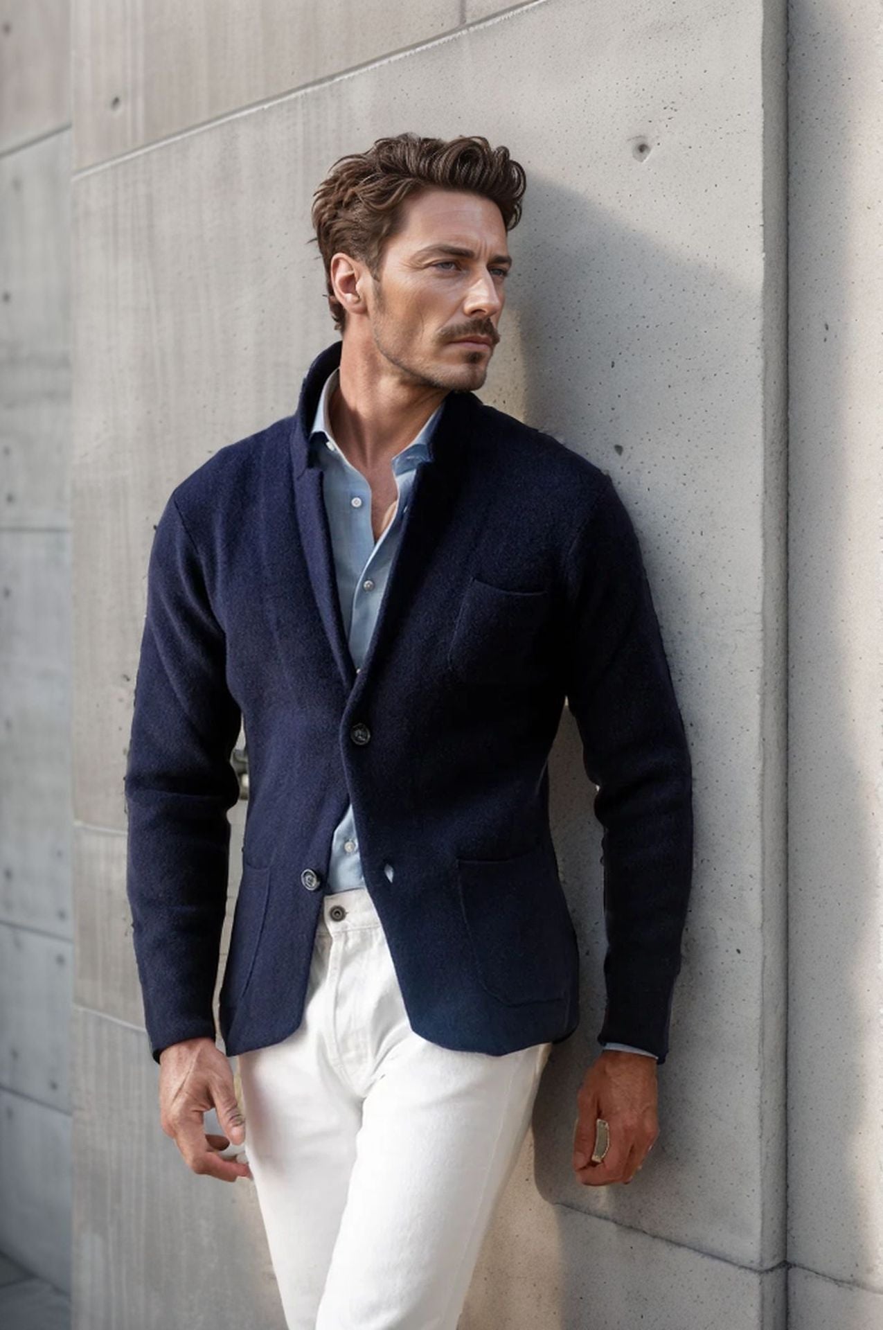 Herren Strickmantel Modern Geschnitten Komfortabel Mit Taschen