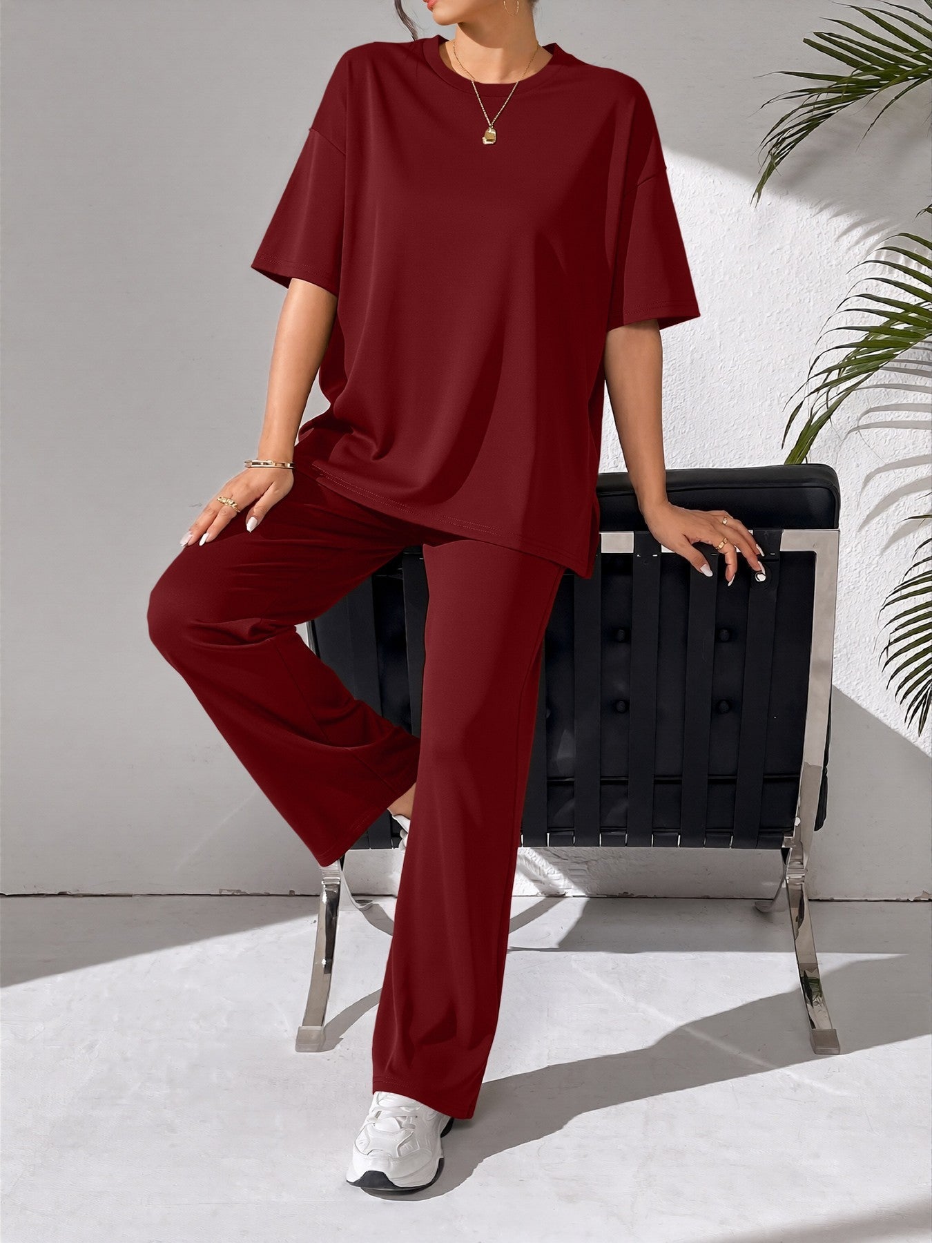 Damen Freizeit Set Weites Oberteil Bequem