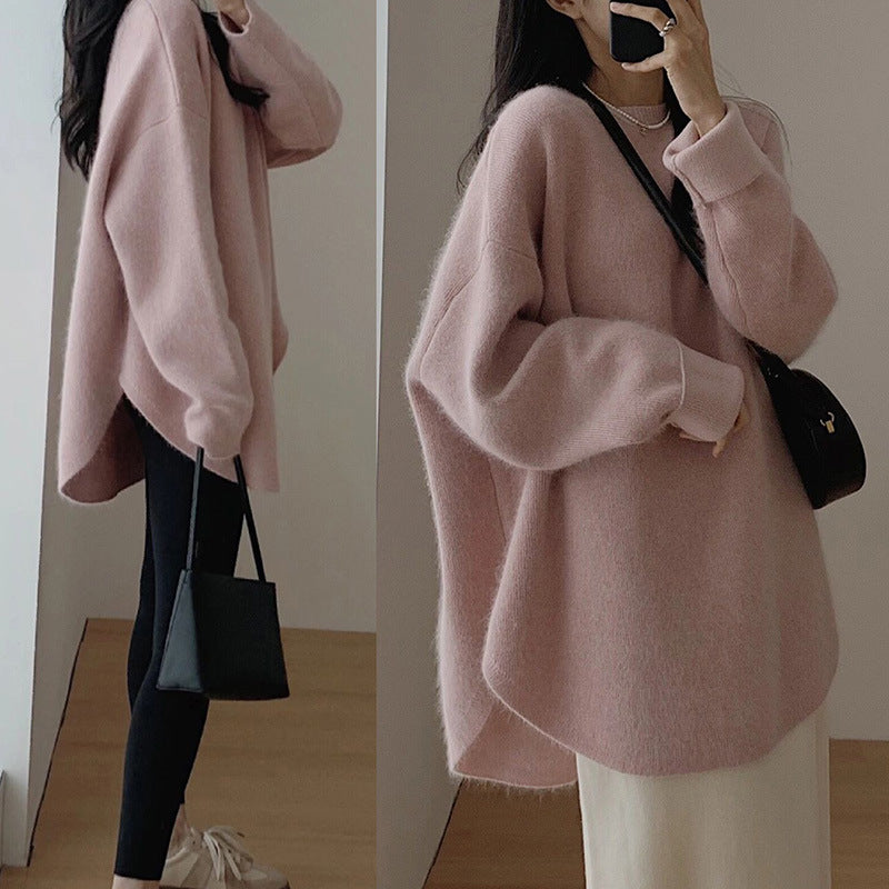 Damen Pullover Oversized Weich Großzügig Modern