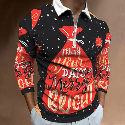 Weihnachtspoloshirt Langarm Herren Berlin Glamour Festlich