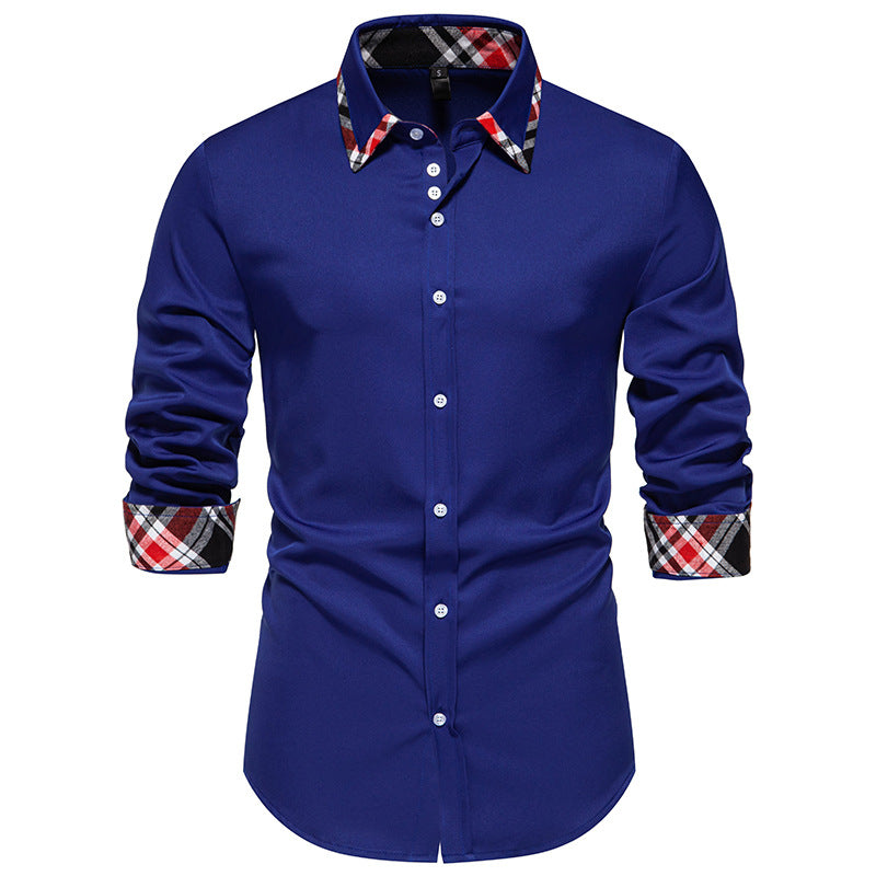 Herren Langarmhemd Elegantes Karo Hemd Modern