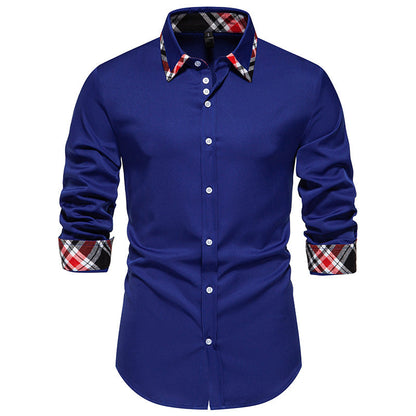 Herren Langarmhemd Elegantes Karo Hemd Modern