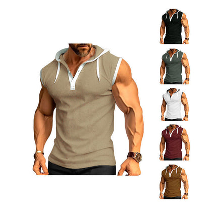 Herren Poloshirt Ärmellos Locker Fit Sommer