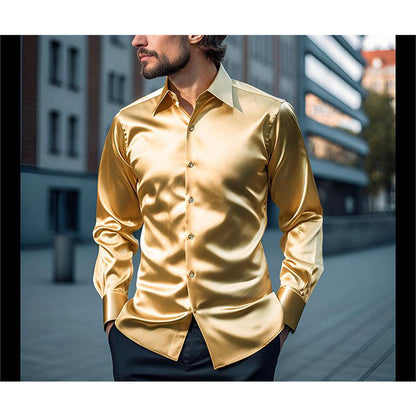 Herren Hemd Modern Satin Glänzend SlimFit