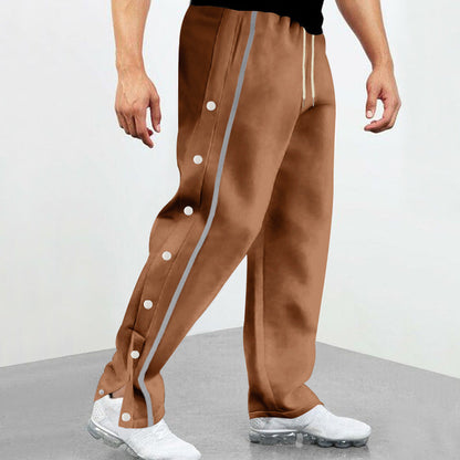 Herren Freizeithose Sportlich mit Druckknöpfen Schwarz