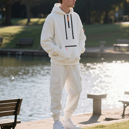 Herren Sport Set Kapuzenpullover Jogginghose Grau Komfort