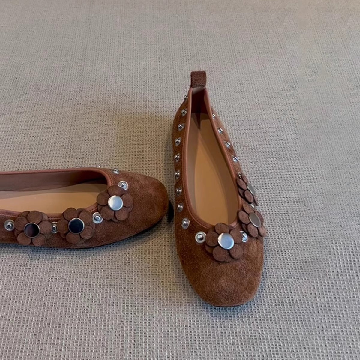 Ballerinas Damen Blumenmuster Komfort Innensohle - BerlinGlamour