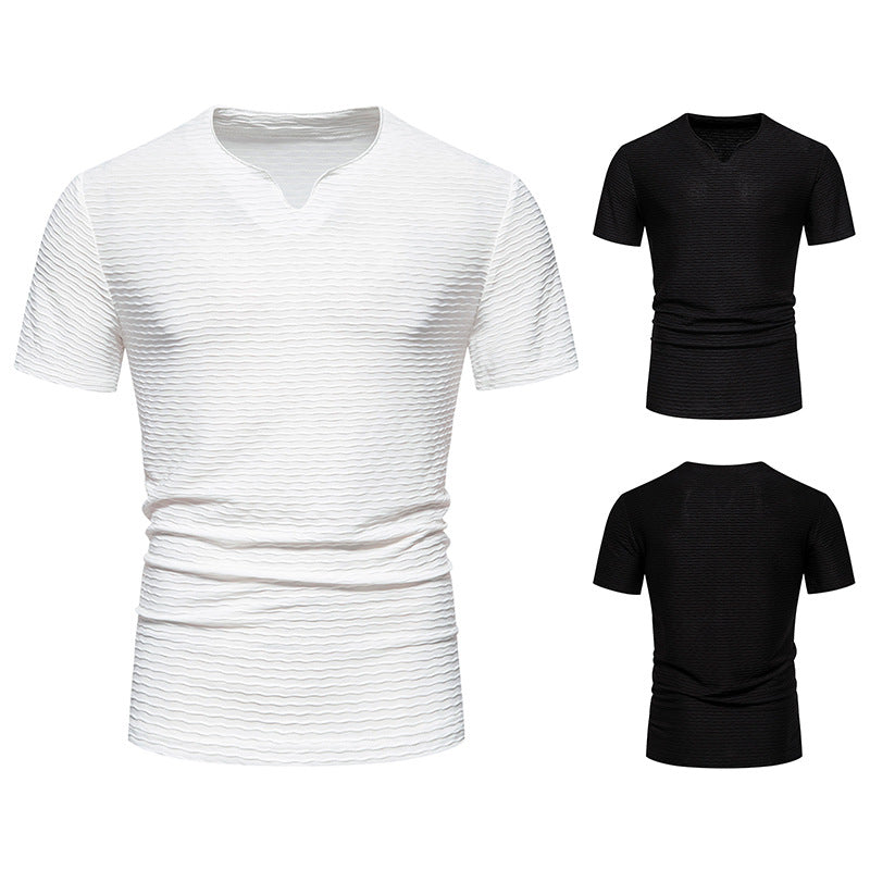 Herren T-Shirt Kurzarm Wellenmuster Trendig Sommer