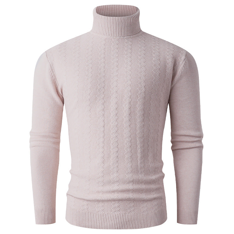 Herren Rollkragenpullover Strick muster Zopf Kragen Modern