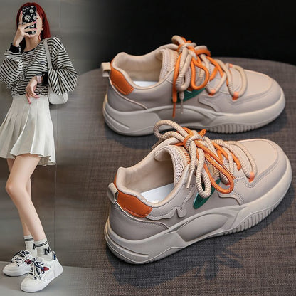 Damen Plateau Sneaker Atmungsaktiv Elastisch Modisch