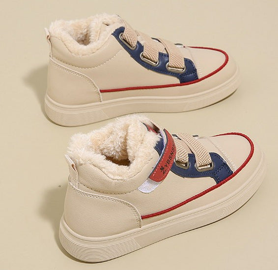 Damen Sneaker Warmgefüttert Sportlich Klettverschluss