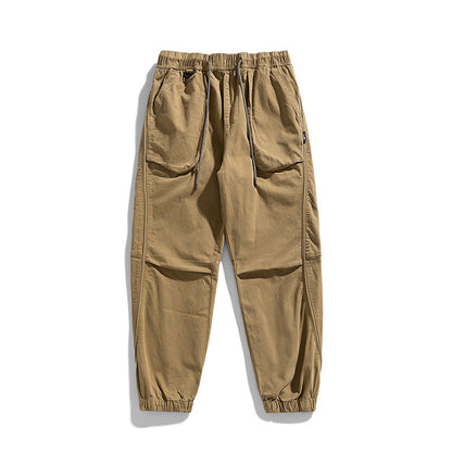Herren Jogginghose Bequem Elastisch Cargo Schwarz